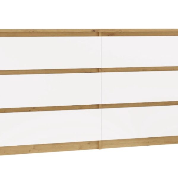 M6 MALWA KOMODA 140 CM 6 LADES EIKENHOUT ARTISAN/WIT