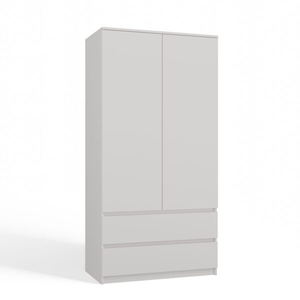 Topeshop SZAFA MALWA B Kledingkast & kast voor slaapkamer 5 schappen 2 deur(en) Wit Garderobe