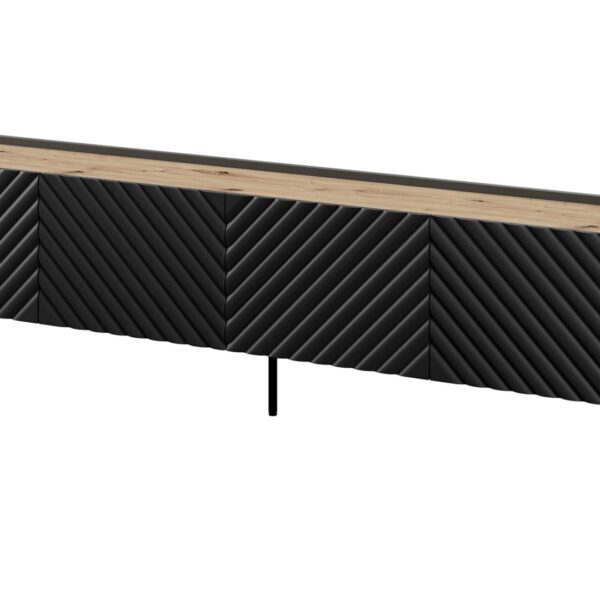 4D RTV-kast ONDA 200x40x35-54 zwart (staand of aan de muur)