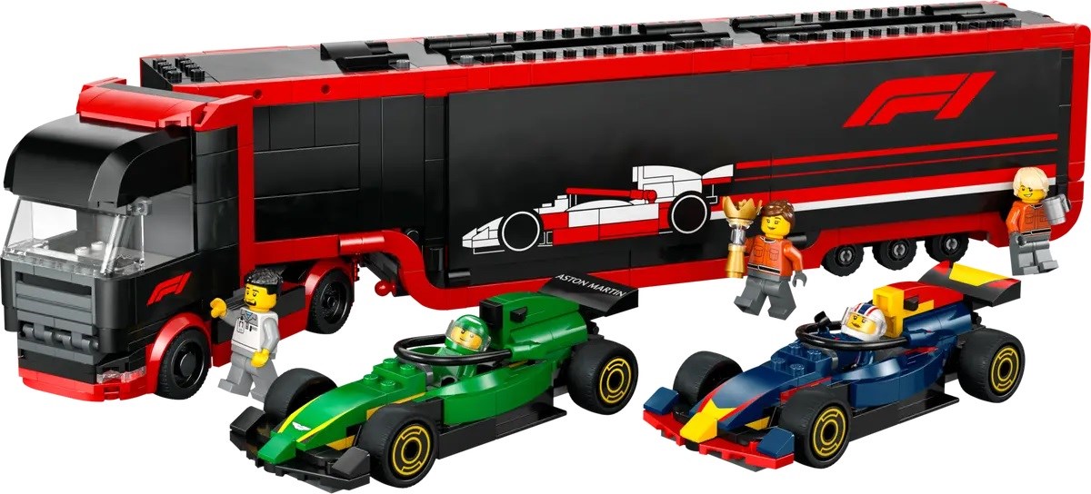 LEGO CITY 60445 F1 - Truck met RB20 & AMR24 F1-auto's