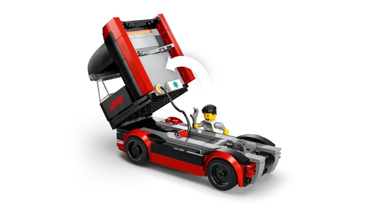 LEGO CITY 60445 F1 - Truck met RB20 & AMR24 F1-auto's