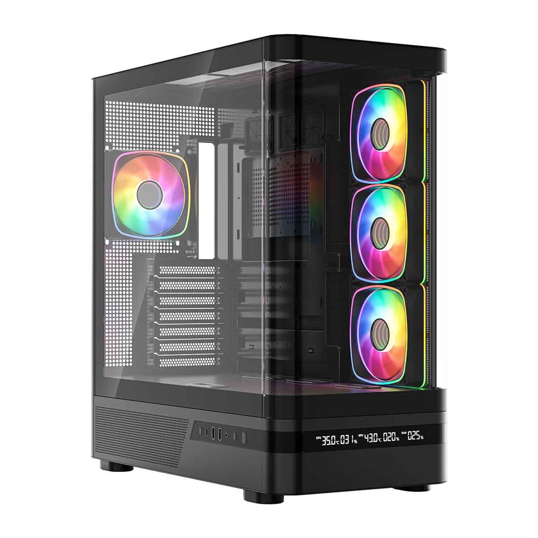 MODECOM computerkast Volcano AQ200 ARGB Midi Zwart