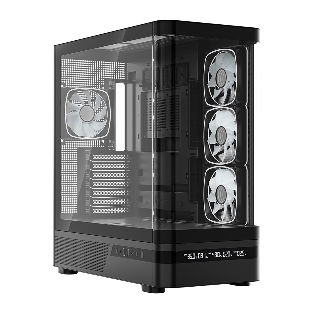 MODECOM computerkast Volcano AQ200 ARGB Midi Zwart