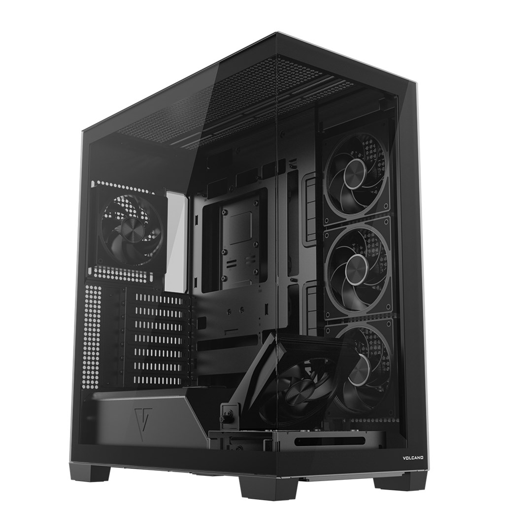 MODECOM computerkast VOLCANO STELLAR PLUS ARGB MIDI 5F Zwart