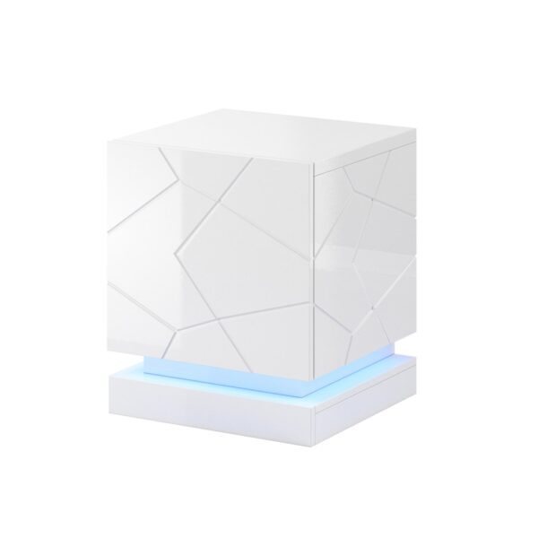 QIU nachtkastje 2 stuks. 46x41,5x53 cm wit glanzend/wit glanzend