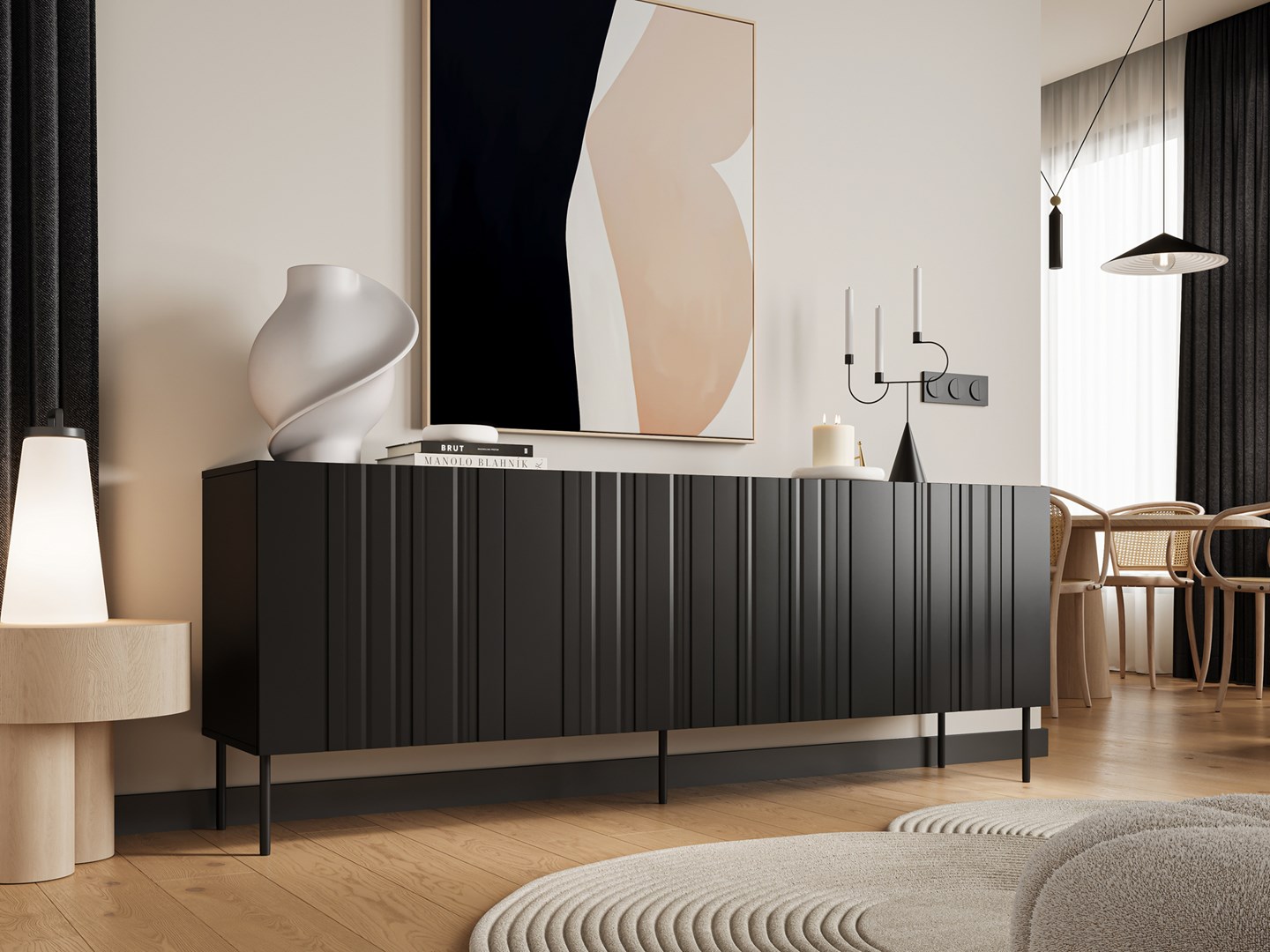 Cama Commode ISLA 200x40x75 matzwart