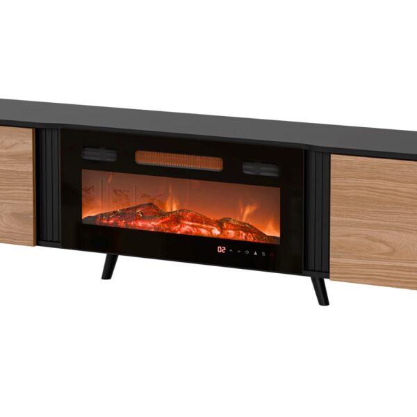 Cama Volare RTV kast 200 x 39 x 49 cm zwart/noten + schouw