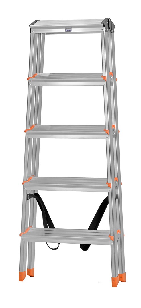 Krause Dopplo Dubbelzijdige trapladder Zilver