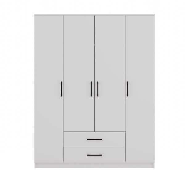 Topeshop ROMANA 160 BIEL KPLB Kledingkast & kast voor slaapkamer 11 schappen 4 deur(en) Wit Garderobe