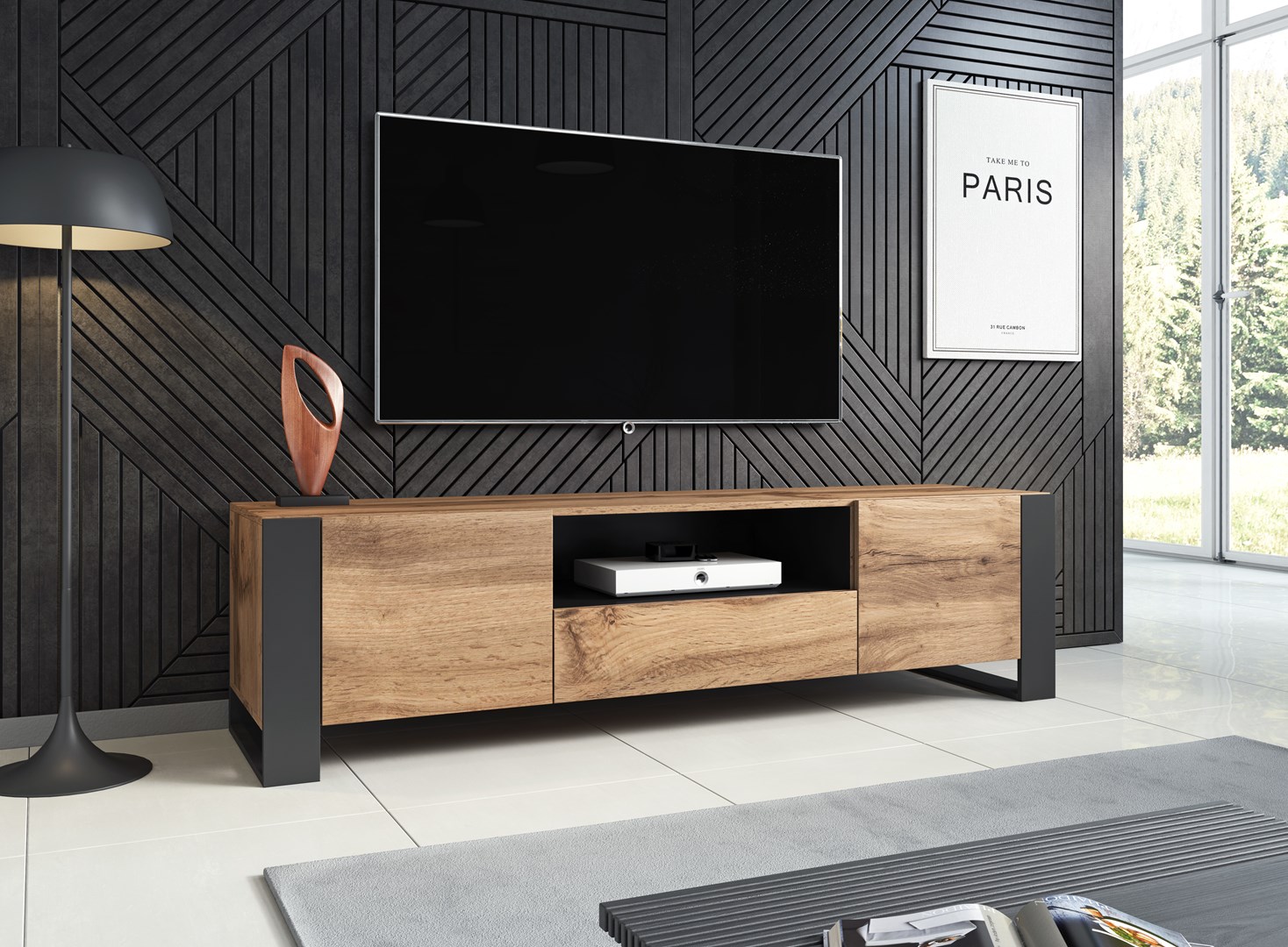 Cama WOOD RTV TV meubel & entertainment center 1 lade(n) 2 schappen