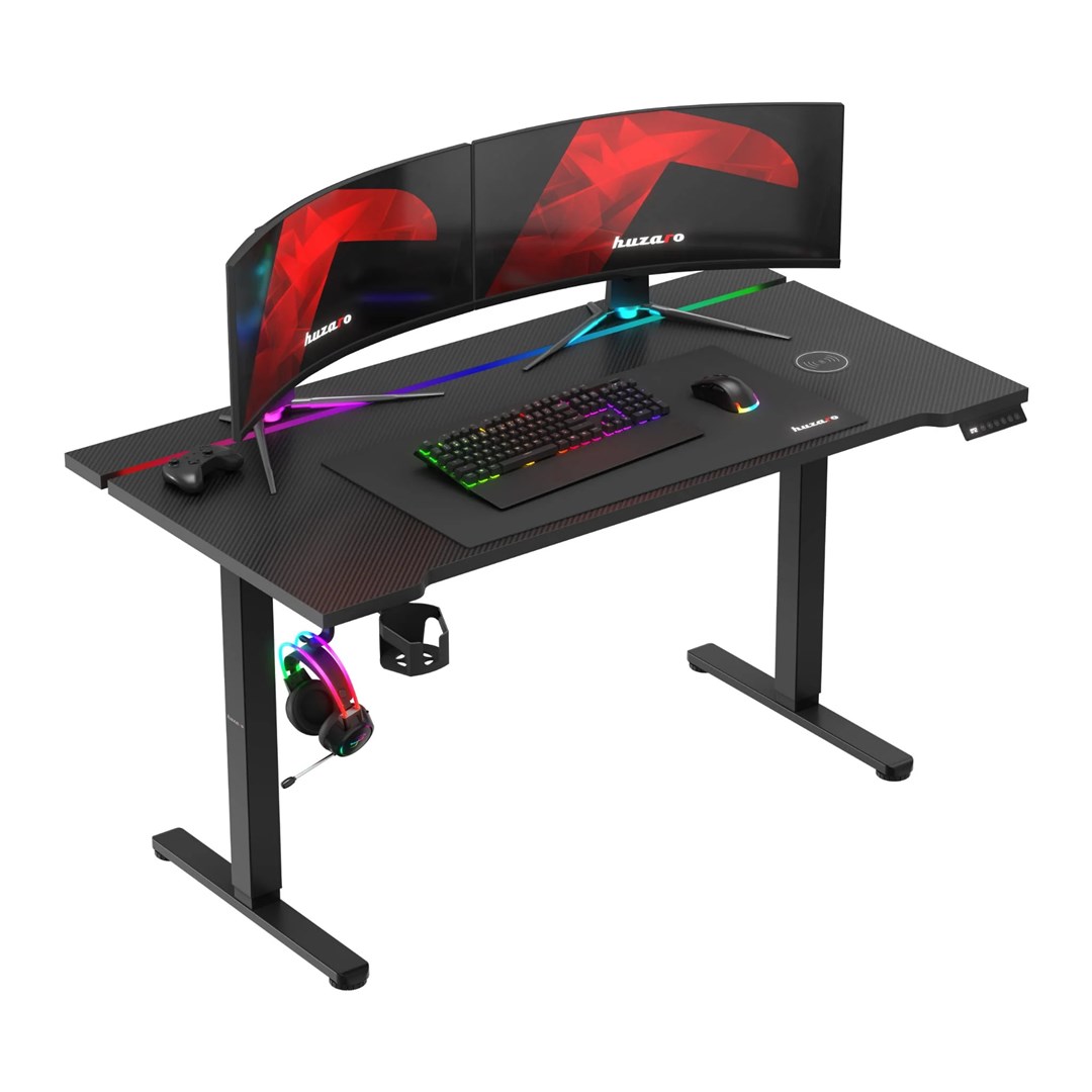 Huzaro Hero 8.7 RGB elektrisch gamingbureau, zwart