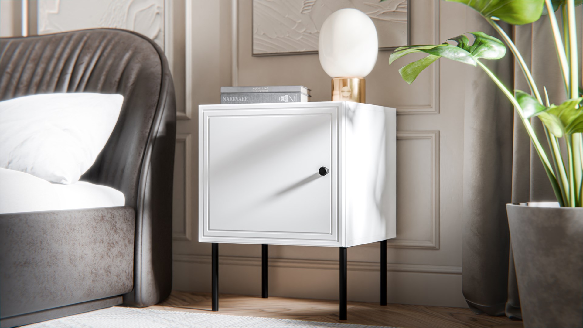 Nachtkastje 2 st PALAZZO BIS 45x39xH59 wit mat