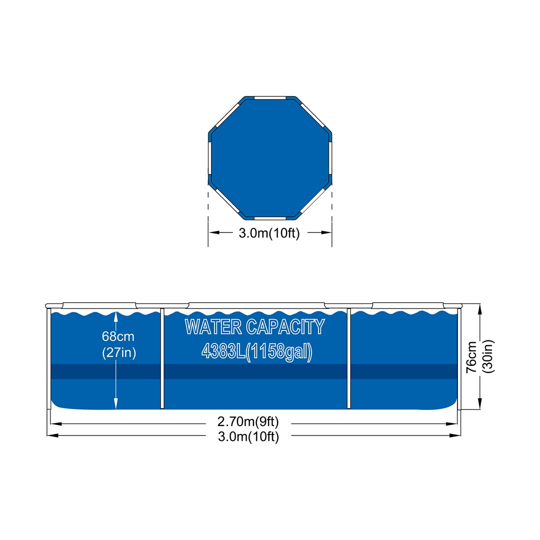 AVENLI rond framezwembad 305x76, set