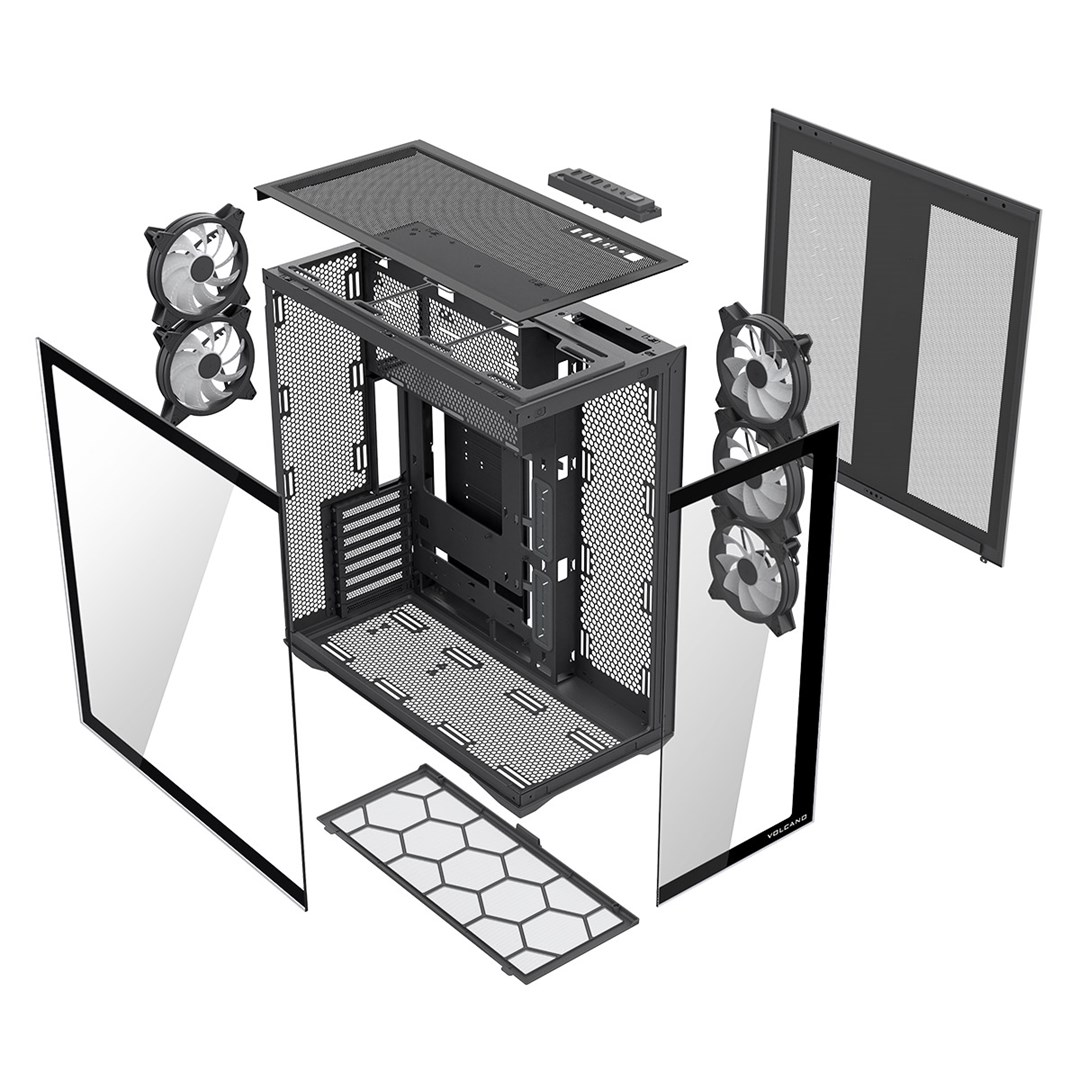 MODECOM computerkast Volcano SPACE XL ARGB FULL TOWER 5F
