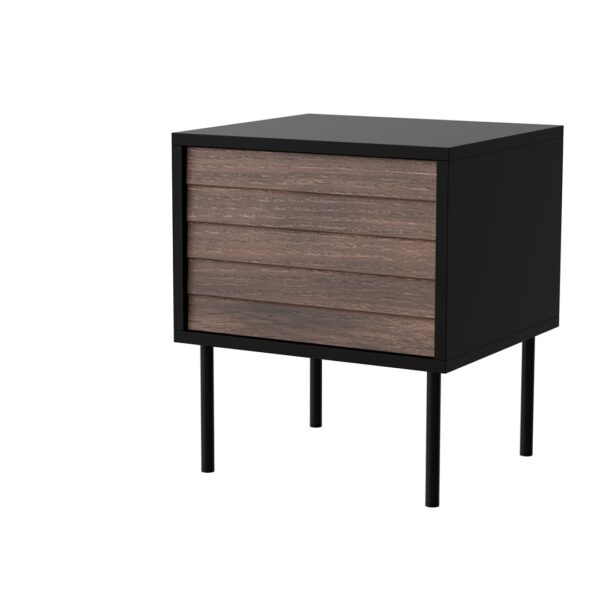 Nachtkastje 2 stuks CORTINA 45x40x51 zwart/notenhout