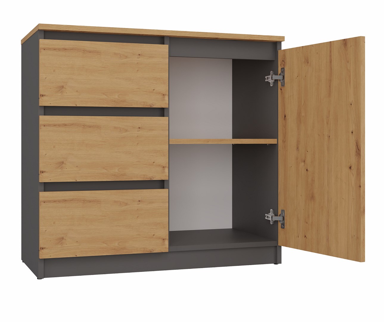 Topeshop 1D3S ANT/ART BA KPL ladenkast
