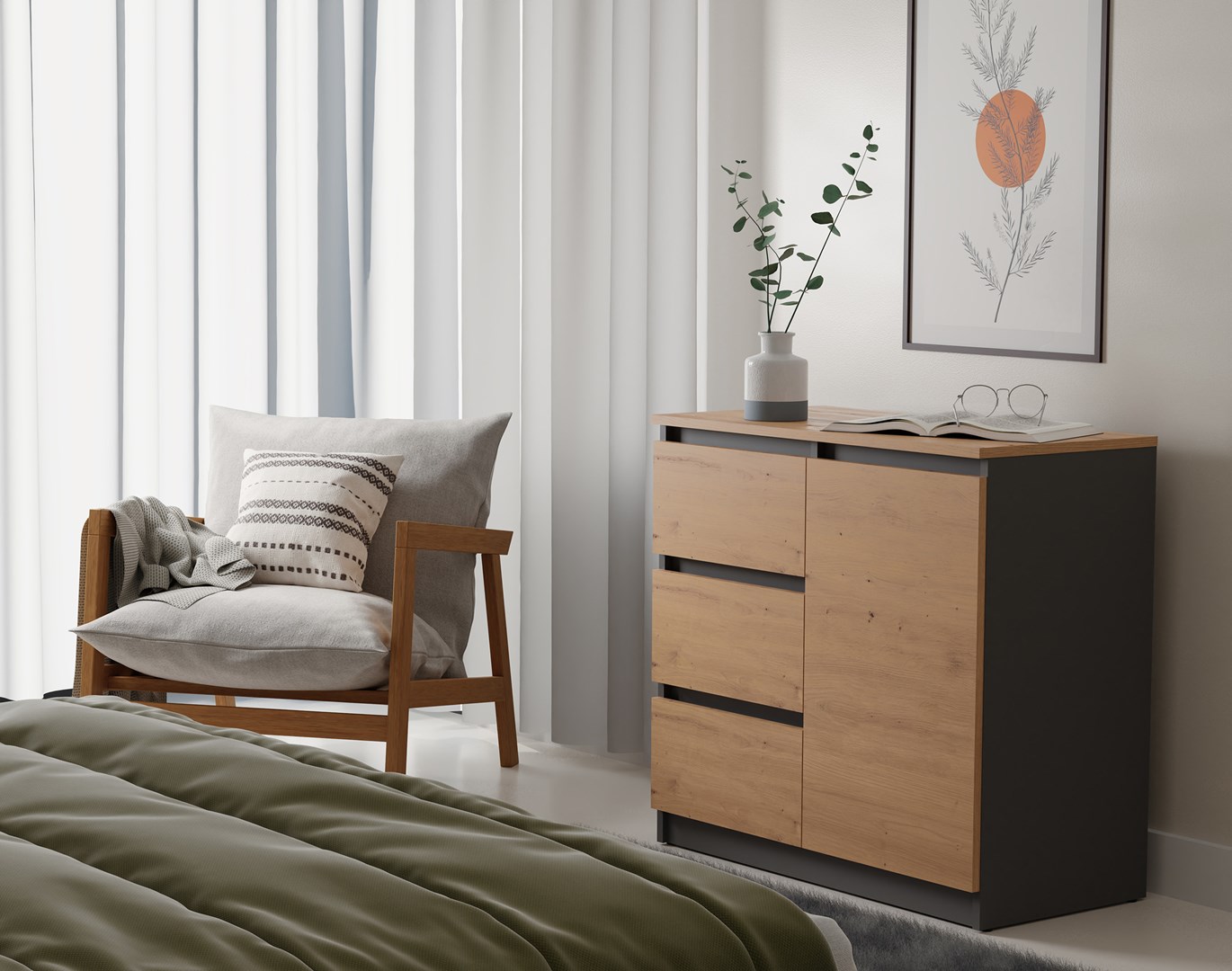 Topeshop 1D3S ANT/ART BA KPL ladenkast