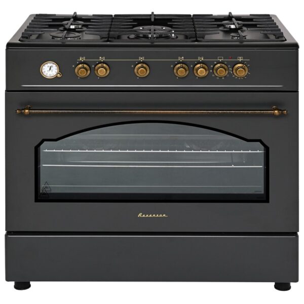 Ravanson Retro KWGE–90AR gas and electric cooker (black)