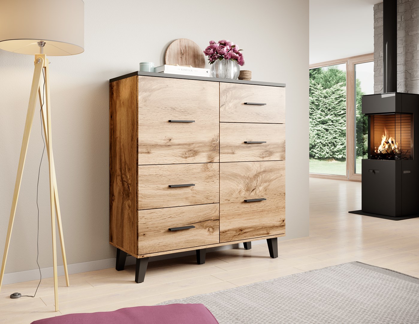 Cama KOMODA LOTTA 110 2D4S WOT+B woonkamerdressoir 2 deur(en)
