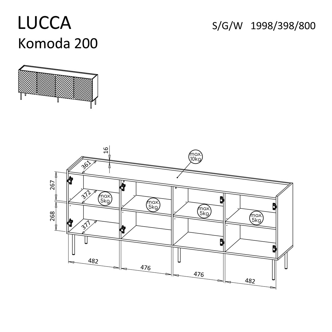 Cama LUCCA 490353 ladenkast