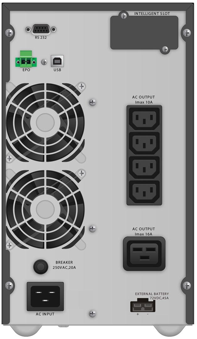 PowerWalker VFI 3000 TGB Dubbele conversie (online) 3 kVA 2700 W 5 AC-uitgang(en)