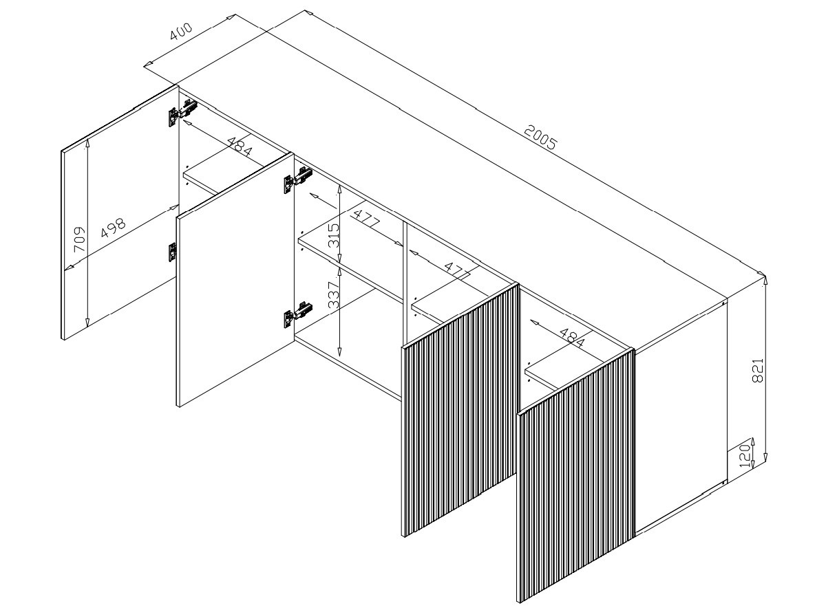 Cama Commode PAFOS 200x42x82 Zwart mat