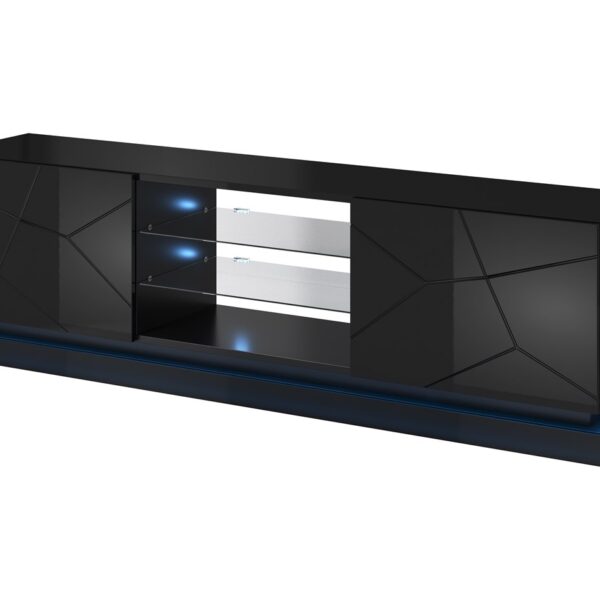 Cama QIU 200 czarny TV meubel & entertainment center 4 schappen