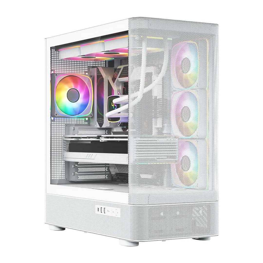 MODECOM computerkast Volcano AQ300 ARGB Midi Wit
