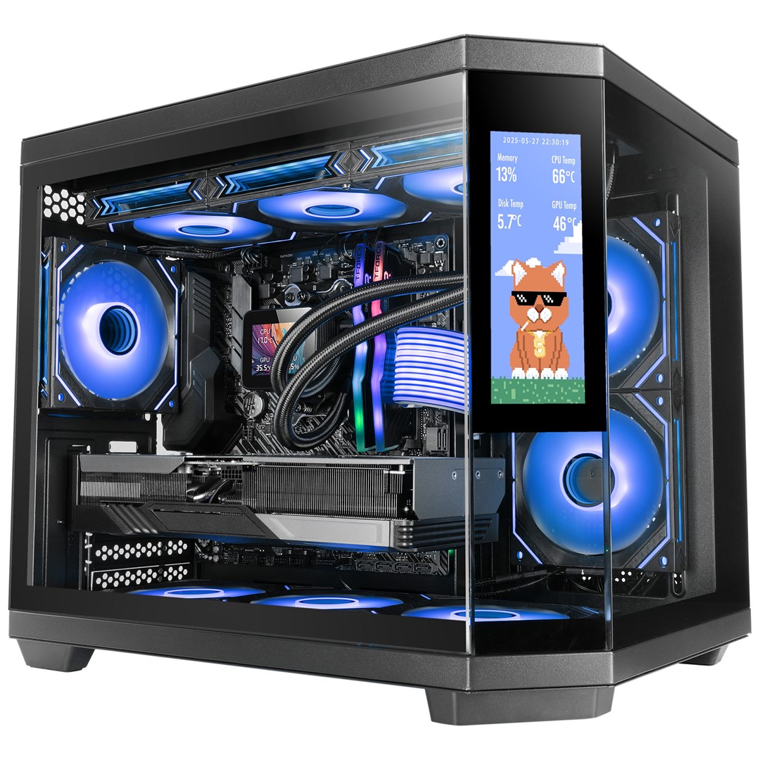 Mars Gaming MC3TCORELCDM computerbehuizing Mini Tower Zwart
