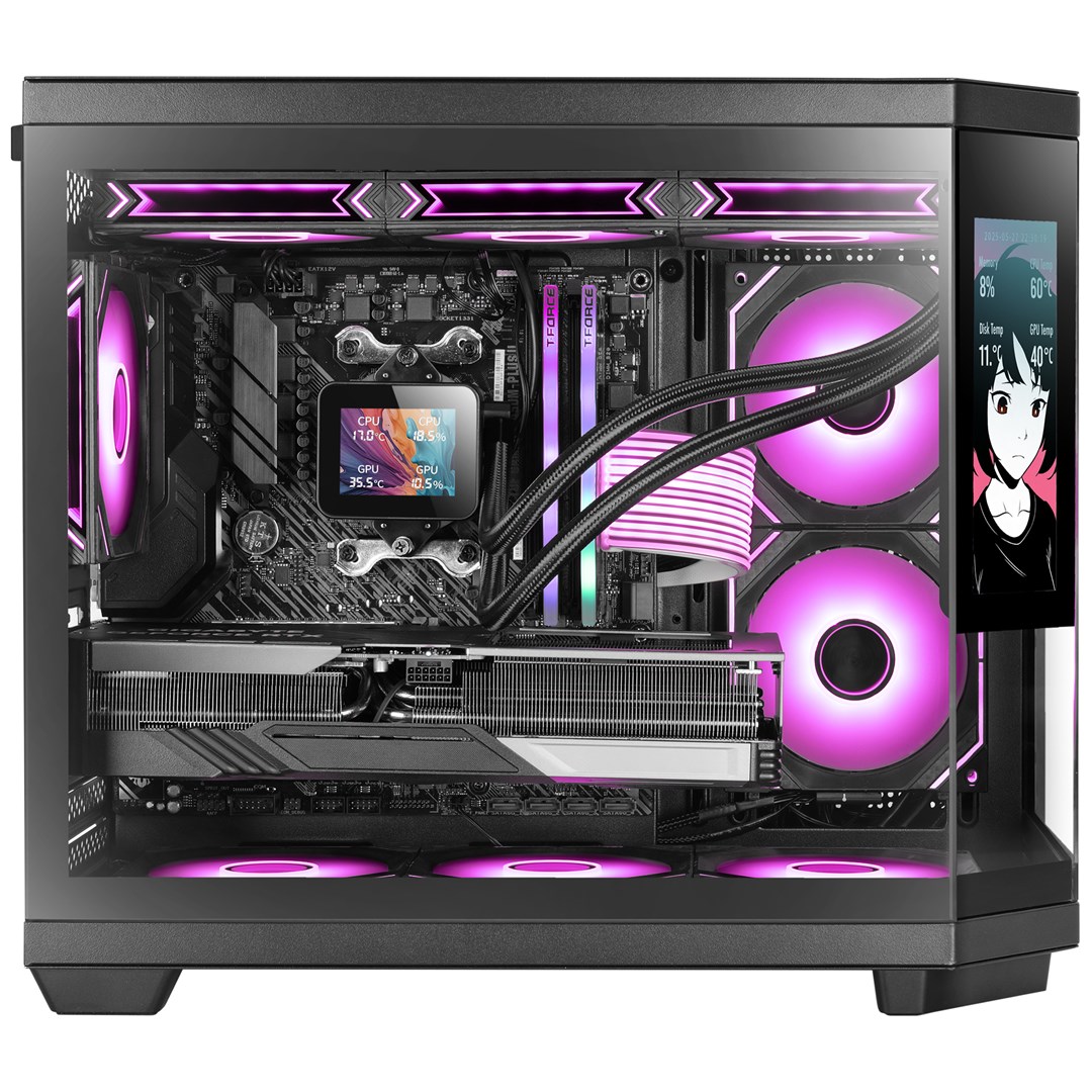 Mars Gaming MC3TCORELCDM computerbehuizing Mini Tower Zwart