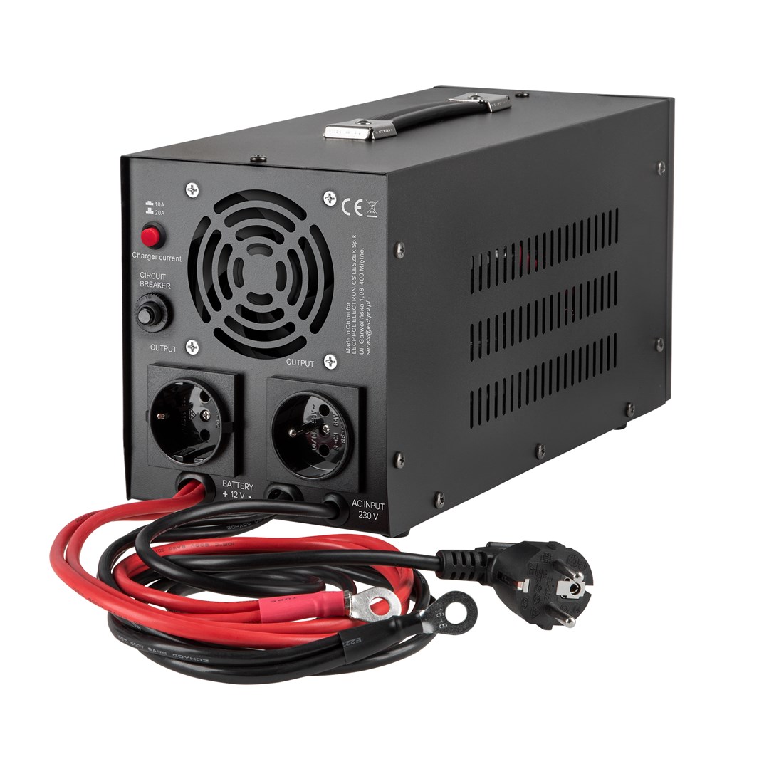 Rebel POWER-1000 noodstroomvoorziening – omvormer met zuivere sinusgolf en oplaadfunctie 12V 230V 1000VA/700W