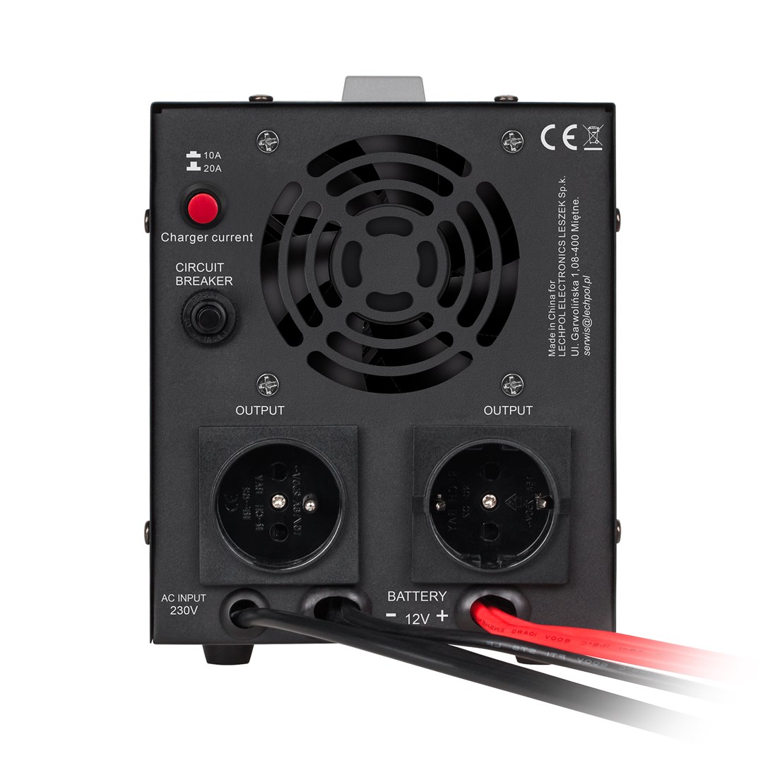 Rebel POWER-1000 noodstroomvoorziening – omvormer met zuivere sinusgolf en oplaadfunctie 12V 230V 1000VA/700W