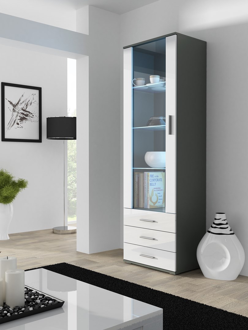 Cama SOHOWITS1 SZ/BI woonkamerkast Vitrinekast