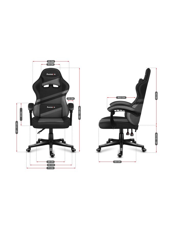Gamingstoel - Huzaro Force 4.4 Grey Mesh