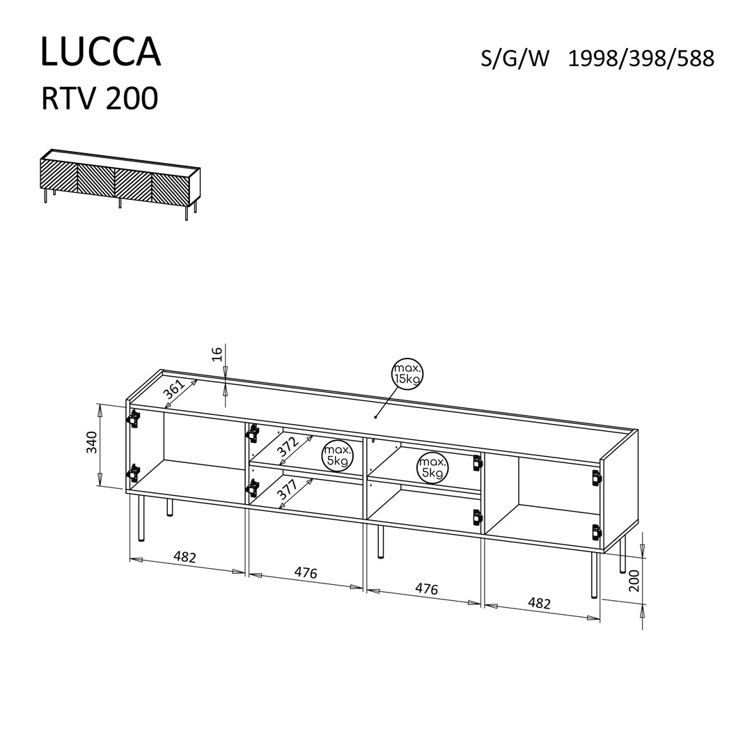 Cama LUCCA 490380 TV meubel & entertainment center 2 schappen