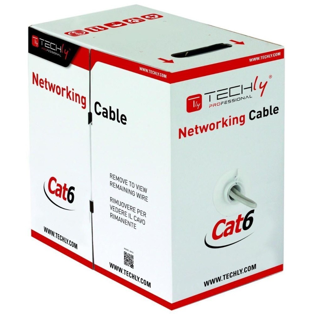 Techly ITP9-FLU-0305 netwerkkabel Grijs 305 m Cat6 U/UTP (UTP)