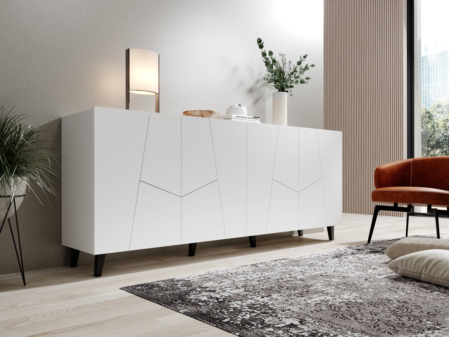 ETNA ladekast 200x42x82 wit mat