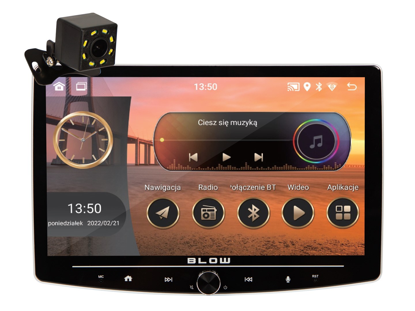 Radio BLOW CP01 1DIN 10" Android/WiFi/GPS/CARPLAY SWIVEL
