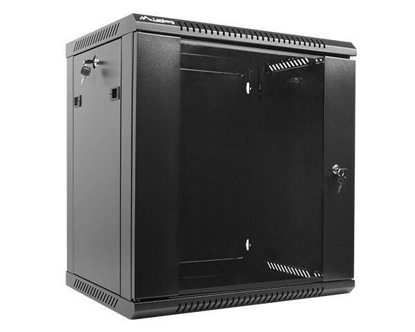 Lanberg 19'' wandinbouwkast 12U 600x450mm zwart (glazen deur)