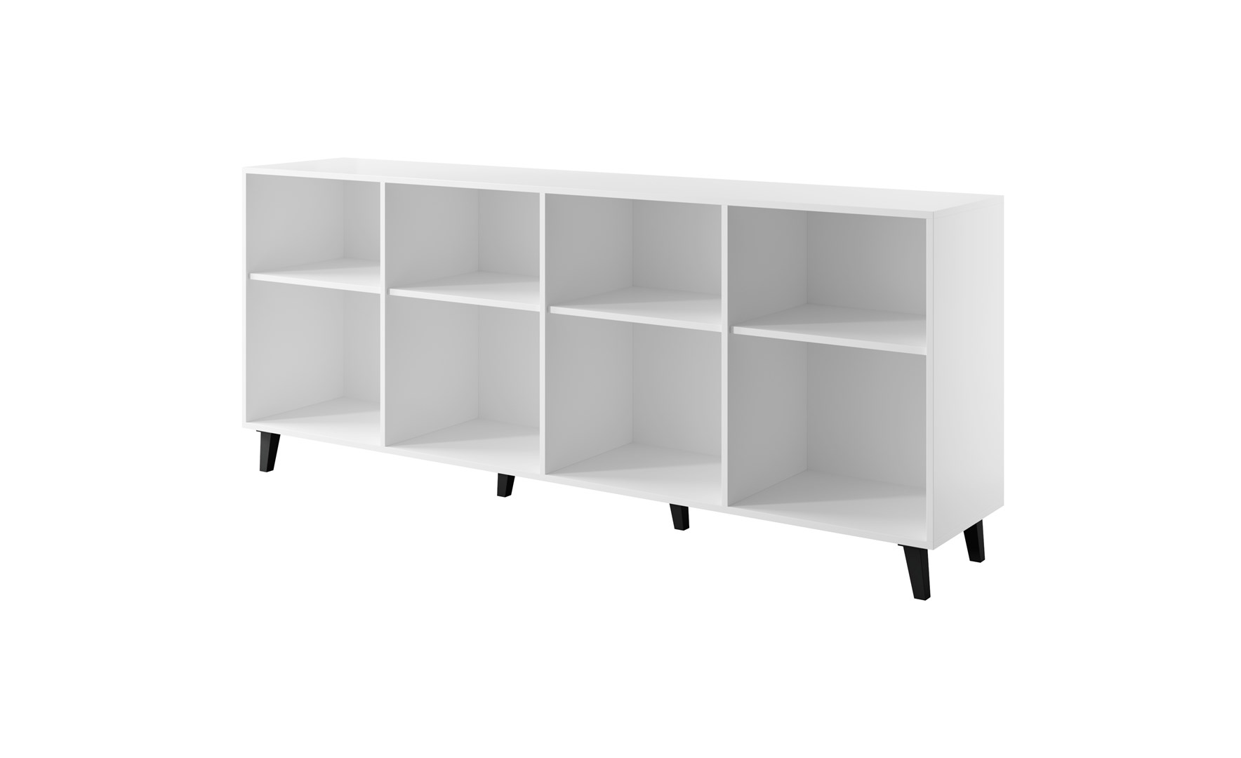 FARO ladekast 200x42x82 wit mat + eiken handwerk