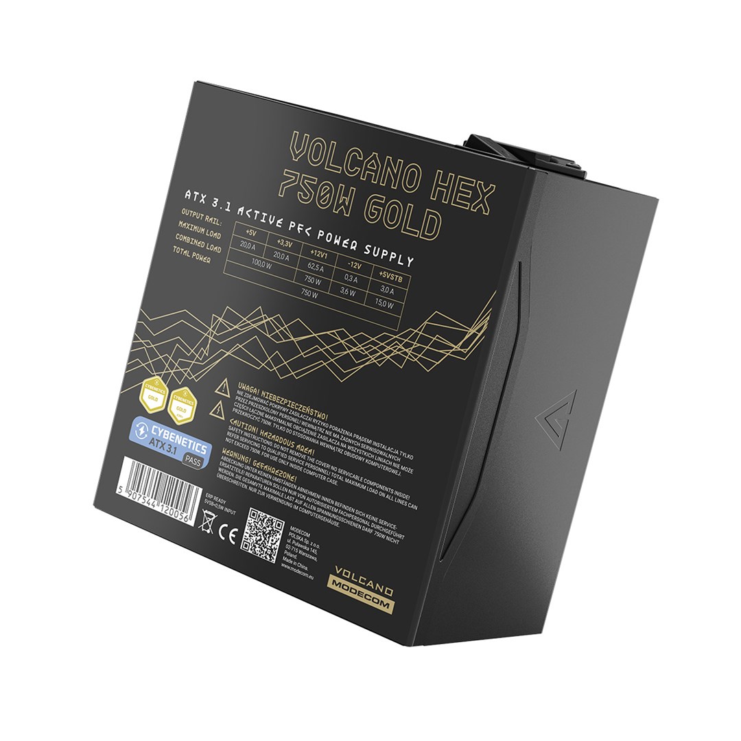 MODECOM Computervoeding VOLCANO HEX GOLD 750W ATX3.1