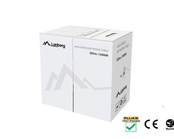 LANBERG CAT.5E UTP KABEL 305M CU DRAAD ZWART FLUKE