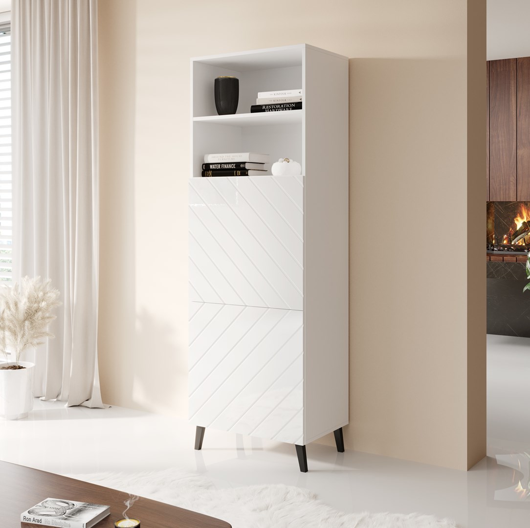 Kast ABETO 60x40x176,5 cm wit/glans wit