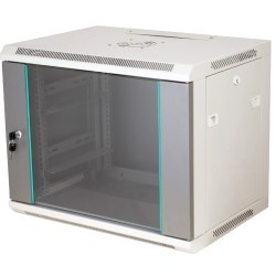 Q-LANTEC 19" 15U wandrek 600x450, glazen deur, grijs