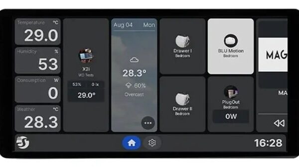 Bedieningspaneel Shelly Display X2i 6,95" Wi-Fi Bluetooth Smart Home, zilver